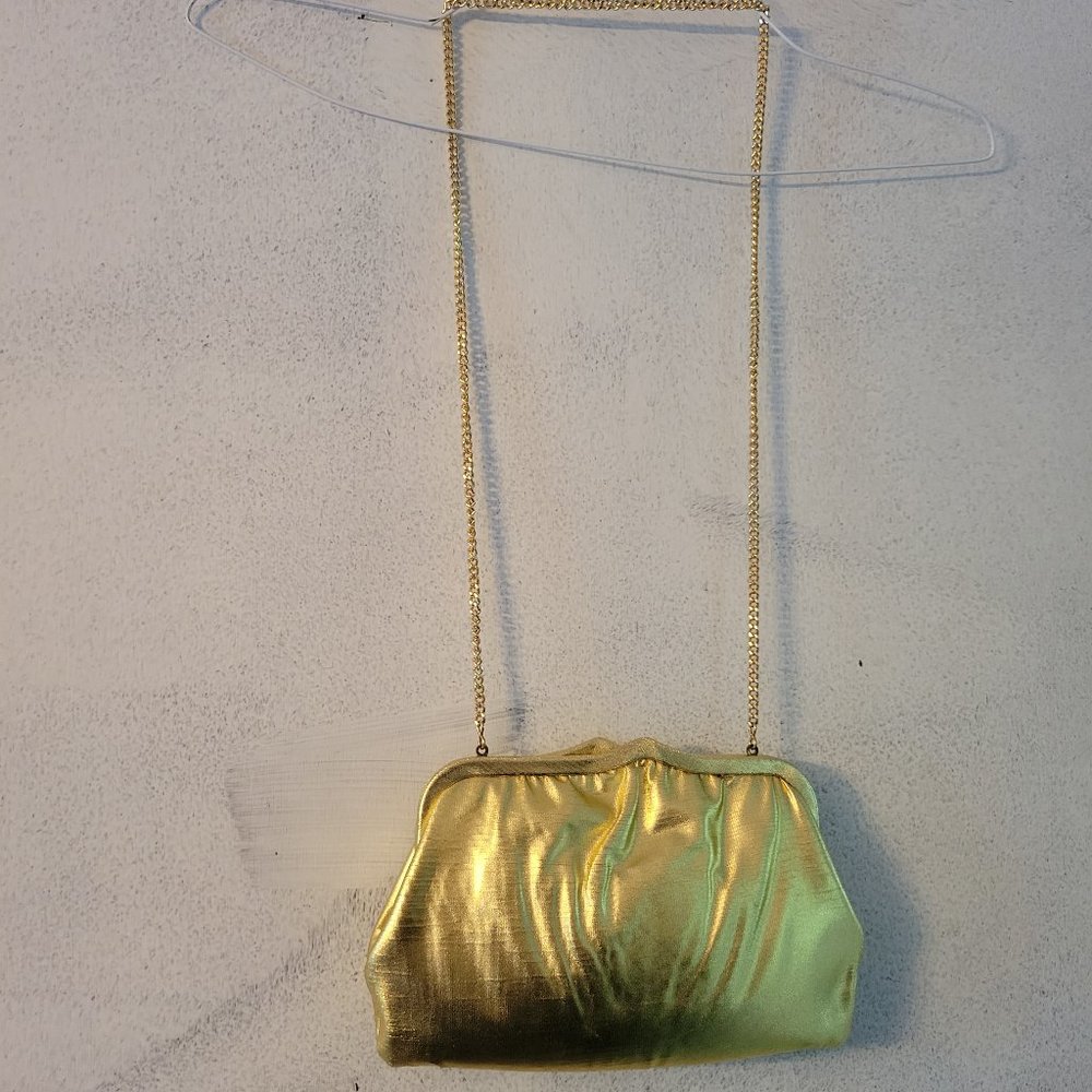 VINTAGE  Ande 1980's Gold Bag Shoulder Gold Chain